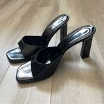 Via Spiga Heels slip on open toed womens Black (size 8.5) chic minimalist party Photo 0