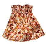 Strapless Floral Mini Sun Dress Flower Beach Coverup Tube Top Coastal Travel Vac Blue Size M Photo 1