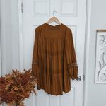 Old Navy  Burnt Orange Pintucked Mini Eyelet Swing Dress Photo 3
