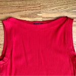 J.Crew Premium Ribbed Side-Button Cotton Pullover Red Top Women’s Size M Photo 2