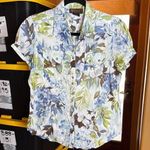 Ariat Blue & Green Casual Floral Pearl Snap Blouse 100% Cotton Size Large Photo 0