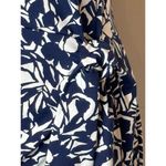 Talbots  Navy Blue And White Woodland Floral Jersey Tie Front Sheath Dress Size M Photo 6