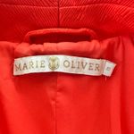 Marie Oliver Open Front Moto Tweed Jacket Brilliant Red Orange Size Medium Photo 1