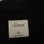 Soma Button Up Coverup Tunic Roll Tab Long Sleeve Black Gauze Gauzy Size XL Photo 4