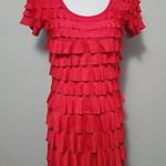 Cha Cha Patchington red tiered ruffle  mini dress size small Photo 0