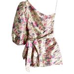 Love Shack Fancy  Altie Veiled Kiss Floral One Shoulder Puff Sleeve Mini Dress 4 Photo 4