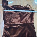 Lulus Showing Off a Little Brown Velvet Asymmetrical Tulip Midi Dress Photo 3