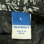 Old Navy Black Chiffon Floral Print Ruffle Short Sleeve Keyhole Blouse Top Sz L Photo 3