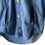 H&M  Divided Denim Hooded Jacket Blue Cotton Snap Front Size 0 Photo 3
