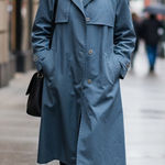 London Fog  Vintage Trench Coat Women’s 4 Petite Classic Belted  Blue Gray Photo 0