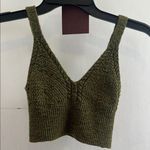 Debut  Olive Green Knit Crop Top size small Photo 0