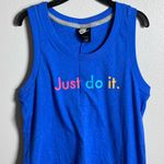 Nike Just Do It Tank Top Women's Small Blue Racerback Cotton Blend Photo 1