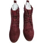 Diba Blake Suede Bootie Burgundy Lace Up Wedge Ankle Boots Women Size 8.5 Red Photo 1