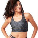 Terez Hi-Shine Racerback Sports Bra in Show Your Stripes Black/Gray Womens Large Photo 0