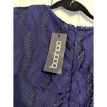 Boohoo  flare sleeve‎ lace dress in navy NEW US 10 Photo 7