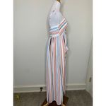 NWT Striped Midi Dress Stilletto's Orange Blue Cream Sz Medium Photo 1