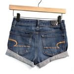 American Eagle  Dark Wash High Rise Shortie Cuffed Jeans- Size 0 Photo 1