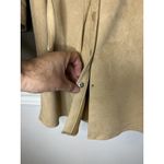 Truth by Republic Dress Womens Medium Tan Faux Leather Snap Front Belted Shacket Photo 3