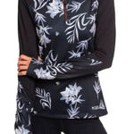 Roxy sz M Womens Black Floral Swim Rash Sun Gaurd Beach Outdoor Travel Vacation Photo 0