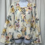 Umgee Crossbody Floral Print Long Sleeve Top Sz Small Photo 6