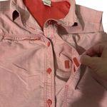 LL Bean Sleeveless Coral Button Down Shirt Vest Vented Back And Side Women Large Pink Photo 5