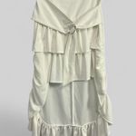 Odi et Amo Iconic Collection off white asymmetric ruffle tier midi skirt XS chic Photo 0