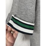 Brax Striped Grey Green Blue Ruffle Cuffed Crew Top 36 Cotton‎ Gray Size undefined Photo 10