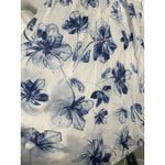 Bella Umbra Italy Linen White Blue Floral Resort Sleeveless Flowy Dress Medium Photo 3