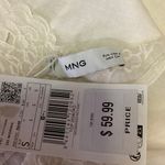 NEW MNG Cream Floral Lace Embroidered Sleeveless Cami Tank Blouse Top Size S White Photo 6