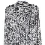 Anthropologie H&M Geometric Abstract Print Pattern Button Up Blouse Shirt Top Black White XS Photo 6