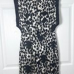 Reiss Black & White Patterned Silk Satin Layered Cocktail Dress Photo 6