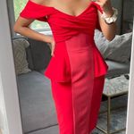 Marchesa Notte Off The Shoulder Peplum Midi Dress Size 0 Photo 4