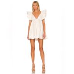 For Love & Lemons  Clementine Ruffled Tie‎ Back Mini Dress white XS Photo 1