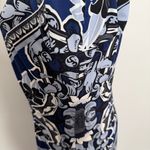 Maggy London Dress Midi Floral Sheath Long Sleeve Lined Cocktail Travel Blue Photo 4