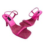 AQUA Sandals Size 8.5 Square Toe Pink Raffia Detail Strappy Heels NEW Photo 2