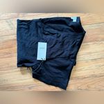 AGOLDE Black V-neck cotton-blend T-shirt Photo 8