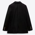 ZARA  Bloggers Fav Black Double Breasted Lapel Collar Shoulder Pads Blazer Size M Photo 14