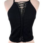 Fabletics  Black Braided Ribbed Seamless Tank Top Size Medium Photo 0