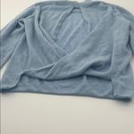 Michelle Mason Elegant Sky Blue V-Neck Sweater for Women Photo 8