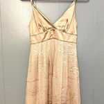 Guess Cream Pink Satin Velvet Floral Print Beaded Silk Blend Y2K Party Dress 3 Photo 0