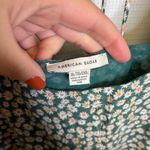 American Eagle  Floral Print Green Square Neck Tie Back Mini Dress XL Photo 3