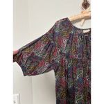 Vintage Toast Suzi Kondi Paisley Mini Dress Tiered Ruffle Multicolor 100% Cotton Blue Size M Photo 6