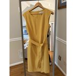 Kasper  Women's Yellow Cap Sleeve Belted Dress Size 8 Photo 3