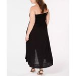 Raviya Swim Cover Up Tube Dress Maxi Hi Low Smocked Strapless Black 1X Photo 1