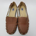 Dr. Scholls Womens Breezeway Loafer Flat Shoes Brown Leather Cut Out 10 M Photo 2