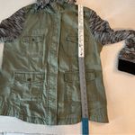 Mudd  Olive Jacket Textured Sleeves snap pockets hood hiking outdoors army Photo 6