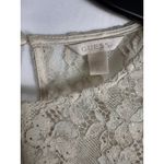Guess  Lace Crop Top Long Sleeve Pearl‎ Oyster Multi Waist Tie XL Photo 2