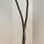 Silver or Dark Gray Braided Necklace with Fringe Photo 3