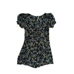 Free People Floral Black Yellow Cutout Romper Size 2 Photo 7