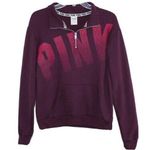 PINK - Victoria's Secret Victoria’s Secret Pink Campus Quarter Zip Burgundy Maroon Ombré Logo Sweater XS Photo 5